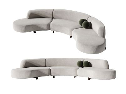 Modern Multiplayer Sofa Shaped Sofa 3d model