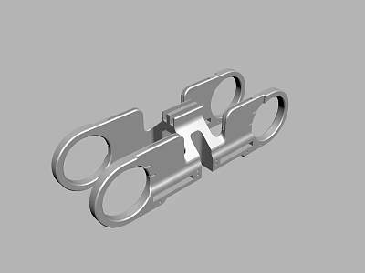 Durable Metal Component With Circular Holes And Structural Bracket Design 3d model