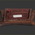 Red Square Decorative Tray With Textured Surface For Home Living Room Use