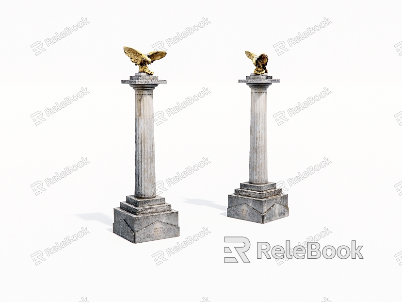 Outdoor modeling stone pillar model