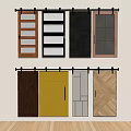 Sliding Barn Doors With Various Designs Including Wooden Metal And Glass Panels