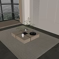 Modern coffee table coffee table combination 3d model