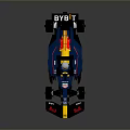 Red Bull Formula Racing Car With Oracle Sponsor Blue Yellow Livery And Aerodynamic Design