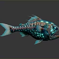 Vibrant Colorful Fish With Blue Green Purple Glowing Spots And Unique Spikes