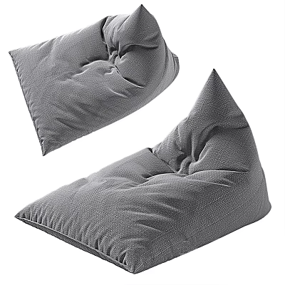 Comfortable Gray Bean Bag Chair With Soft Fabric And Ergonomic Design For Living Room 3d model