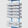 Blue Frame Blueprint Storage Rack With Multiple Layers For Engineering Drawings