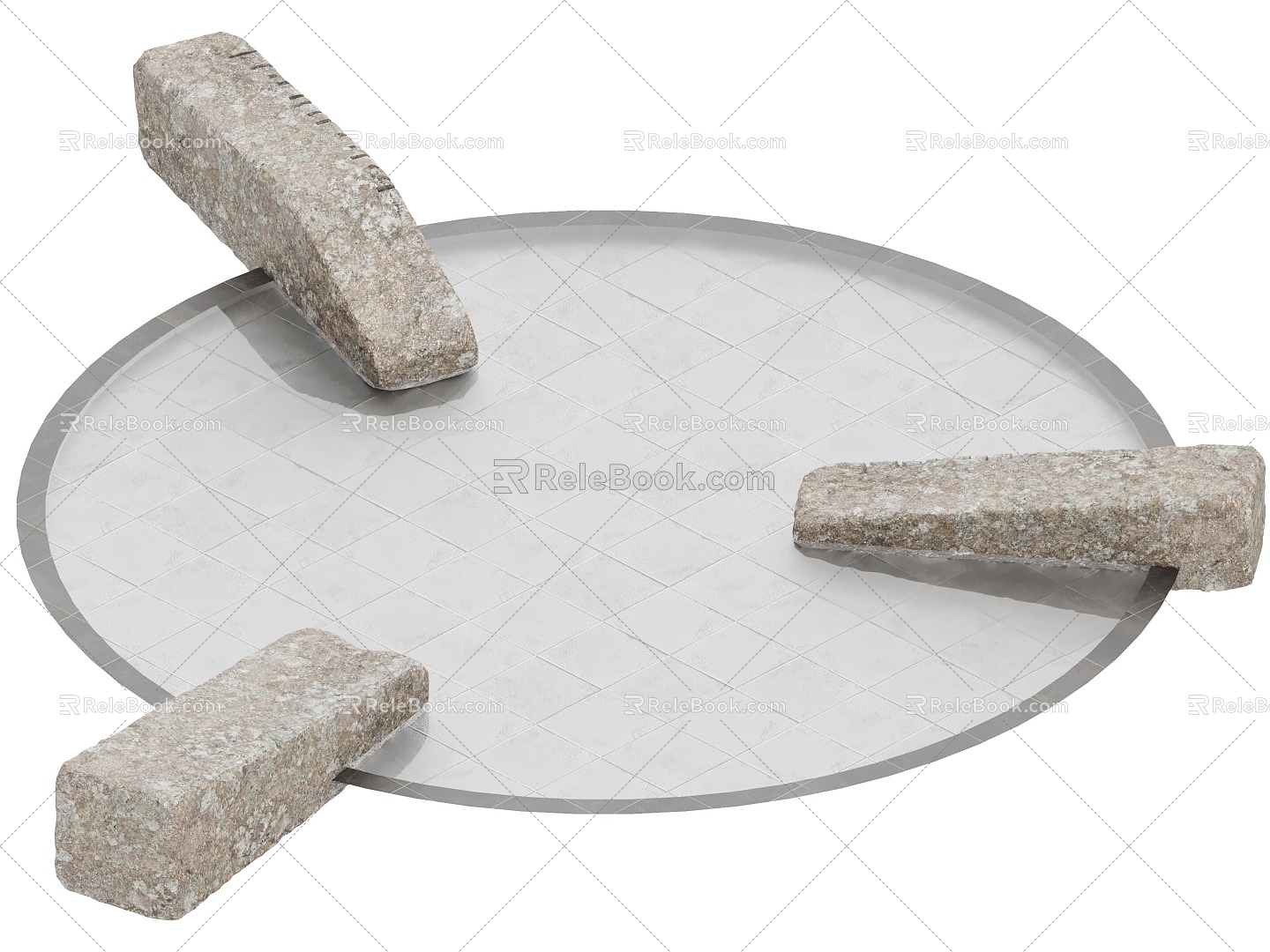 stone landscape stone rubble stone waterscape 3d model