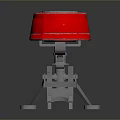 Engineer Character And Mechanical Creature With Red Top Black Metal Base Structure