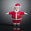 Santa Claus Figure in Red Outfit With Surprised Expression and Open Arms