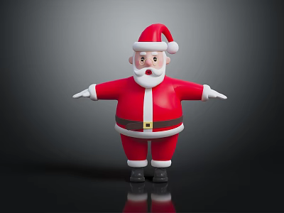 Santa Claus Figure in Red Outfit With Surprised Expression and Open Arms 3d model