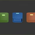 Colorful Household Trash Bins For Waste Sorting With Green Blue Orange Lids