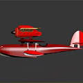Red Biplane Model With Open Cockpit And Shiny Retro Design Features 3d model