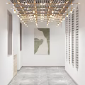 Changsheng Huizhou Cuisine Restaurant Interior With Green Wall Pendant Lights And Tables Chairs