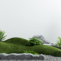 Modern landscape sketch courtyard withered landscape stone 3d model