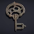 Antique Ornate Metal Carved Key Jewelry With Intricate Patterns And Vintage Design