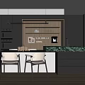 Modern Restaurant Open Kitchen Interior Design With Island Counter And Appliances