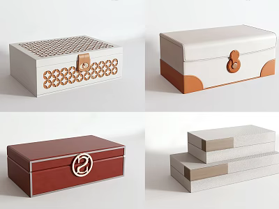 Household Decorative Storage Boxes With Various Color Designs And Functional Lids For Home Organization Needs 3d model
