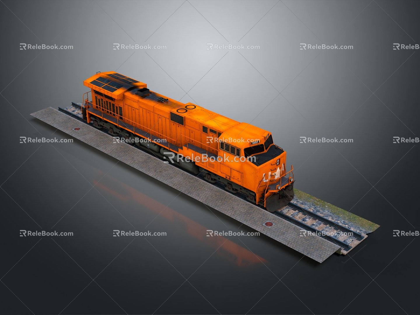 Modern vintage train steam train train carriage locomotive head 3d model