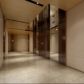 modern elevator hall 3d model