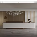 Modern Front Desk Sales Office Reception Desk 3d model