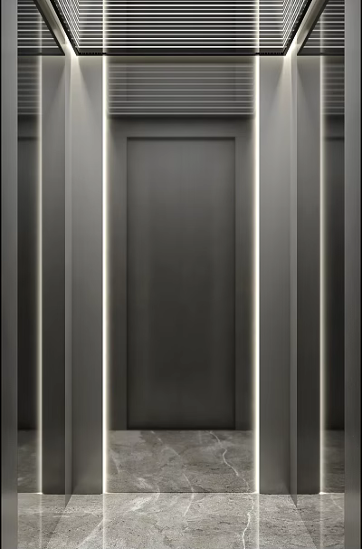 Elegant Modern Living and Dining Room Interior With Marble Table and Metal Accents 3d model