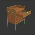 Modern Orange Utility Cart With Open Drawer Metal Frame And Rolling Wheels