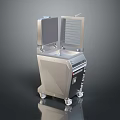 Commercial Metallic Processing Equipment With Two Vertical Covers And Mobile Wheels For Industrial Use