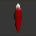 Red Curved Textured Object With Fibrous Surface On Dark Background Reflection 3d model