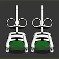 Fashion Accessories Emerald Square Cut Earrings with Silver Prongs and Shiny Surface