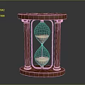 Classic Wooden Hourglass With Glass Body Gold Accents And Sand Timer