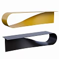 Modern Coffee Table In Gold And Black With Curved Sleek Stylish Design