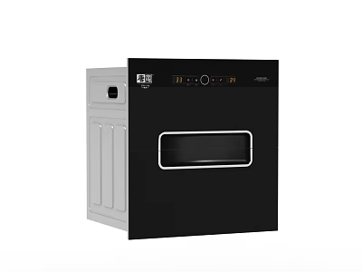 Modern Black and Silver Kitchen Appliance With Control Panel And Transparent Door 3d model