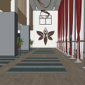 Fitness Studio Interior With Yoga Mats Ballet Barres Exercise Balls And Wooden Decor