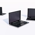 Three Sleek Black DigDi Laptops Displayed On White Background With Modern Design