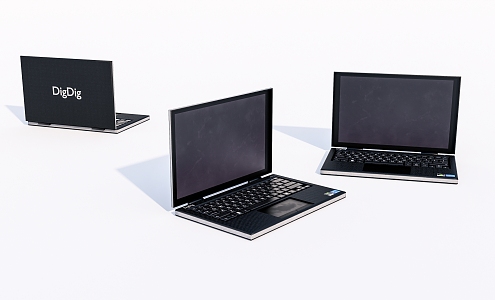 Modern Laptop Old Laptop 3d model