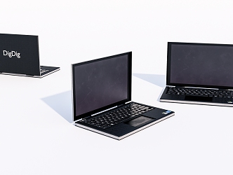 Modern Laptop Old Laptop 3d model