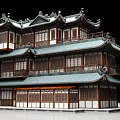 Ancient Chinese Architecture With Multi Storey Wooden Structure And Overhanging Eaves