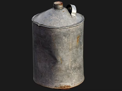 Industrial Equipment Vintage Metal Storage Container With Rustic Surface And Handle Lid 3d model
