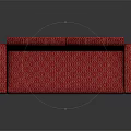 Red Multi Seat Sofa with Traditional Orange Ornate Patterns and Wooden Legs