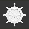 Silver Ship Wheel Pendant Shiny Fashion Accessory For Clothing Outfits