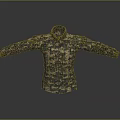 Camouflage Pattern Jacket With Stand-up Collar Long Sleeves And Casual Design 3d model