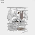 IKEA Bathroom Cabinet Rack Bathroom Hanger Clothes Home Shelf Cabinet Rack Simple 3d model