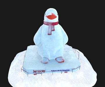 Truancy penguin animal net red snow carving cute little penguin 3d model