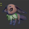 Cute Fantasy Creature 3D Character With Pink Body Large Ears Blue Eyes And White Mane