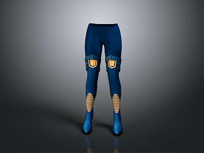 Blue Fit Pants With Yellow Knee Pads For Active Outdoor Use 3d model