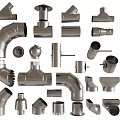 Various Types Of Metal Pipe Fittings And Components For Industrial Plumbing Systems