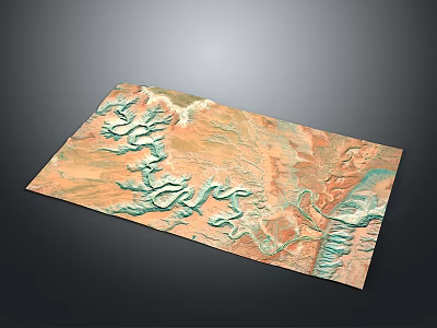 Detailed 3D Terrain Model Displaying River Valleys And Mountainous Landforms 3d model