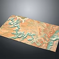 Detailed 3D Terrain Model Displaying River Valleys And Mountainous Landforms