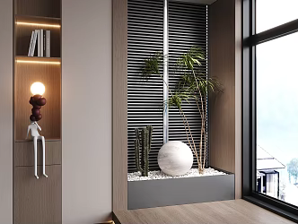 Modern Green Plant Bonsai Balcony Green Plant 3d model