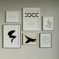 Minimalist Wall Art Decor With Multiple Framed Prints And Abstract Designs 3d model